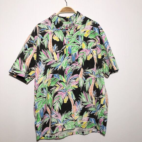 Chubbies The Nutter Shirt Men's XL Green Palm Tree Neon USA Retro Hawaiian Beach - Picture 1 of 11
